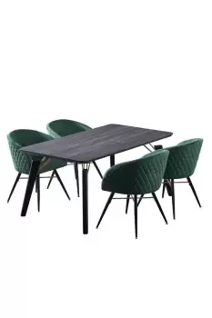 Image of 'Vittorio Cosmo' LUX Dining Set with a Table & Chairs Set of 4