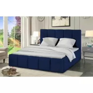 Image of Lurita Upholstered Beds - Plush Velvet, Single Size Frame, Blue - Blue
