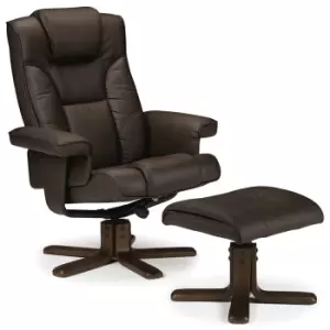 Julian Bowen Malmo Swivel Recliner & Stool - Brown