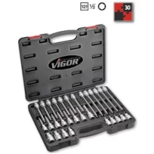 Image of Vigor V1919 Allen Bit set 30 Piece 1/2 (12.5 mm)