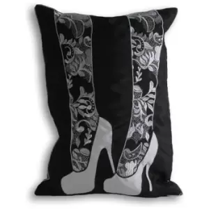 Image of Riva Home Goody 2 Shoes Cushion Cover (35x50cm) (Black) - Black