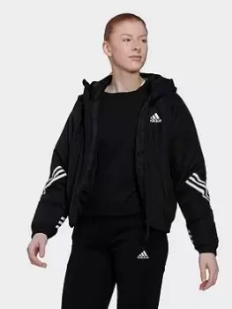 Image of adidas Back to Sport Hooded Jacket, Blue, Size S, Women