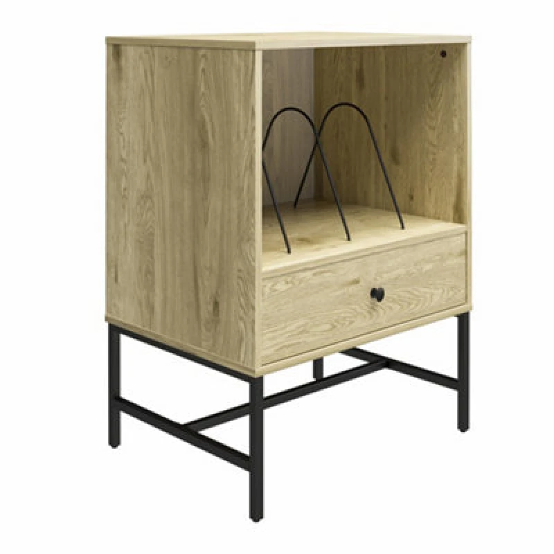 Image of Dorel Tamlin Record Stand Linseed Oak, Brown 6077912COMQEUK