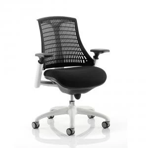 Trexus Flex Task Operator Chair With Arms Black Fabric Seat Black Back