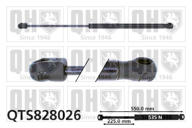 Image of QUINTON HAZELL Tailgate strut QUINTON HAZELL QTS828026
