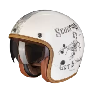 Image of Scorpion Belfast Evo Pique Cream-Black Jet Helmet S
