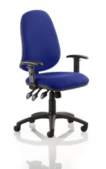 Image of Eclipse XL Lever Task Operator Chair Bespoke With Height Adjustable Arms In Admiral Blue
