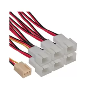 Image of InLine Fan Adapter Cable Y-Cable 3pin Molex female / 6x 3pin Molex...