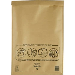 image of Mail Lite Bubble Lined Size J6 300x440mm Gold Postal Bag Pack of 50