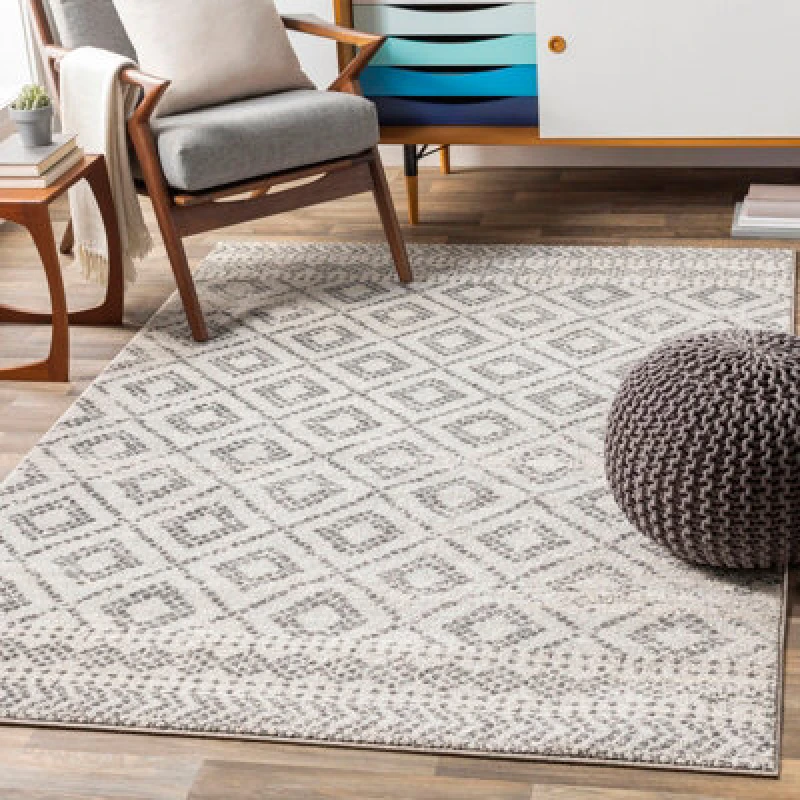 Image of Livabliss Scandi Global Light Slate Mistie Area Rug 160 X 220 Cm - Easy Care, Non Shedding, Ideal For Living Room & Bedroom
