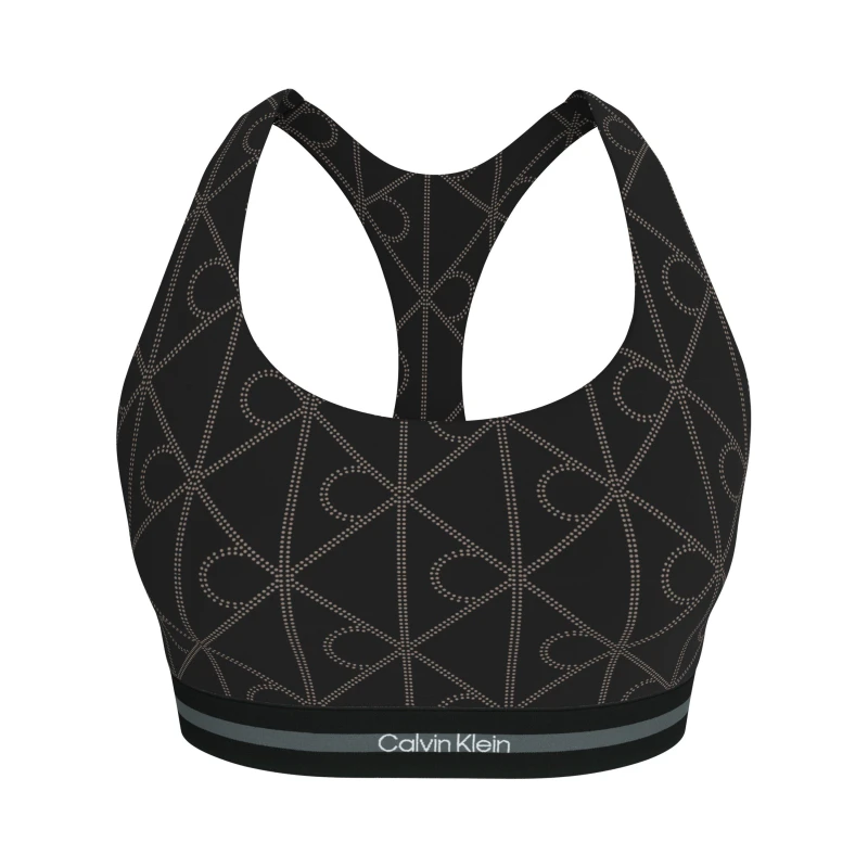 Image of Calvin Klein CKP Icon MD Sprt Bra Ld62 AOP Black female 8 (XS)
