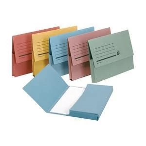 image of 5 Star Document Wallet Foolscap 285gms Assorted Pack of 50