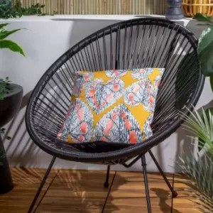 Image of Wylder Tropics Ebon Wilds Mahari Outdoor Cushion Saffron Yellow