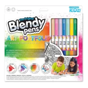 image of CHAMELEON KIDZ Blendy Pens Art Portfolio 14 Marker Creativity Kit, Six Years or Above, Multi-colour (CK1301UK)