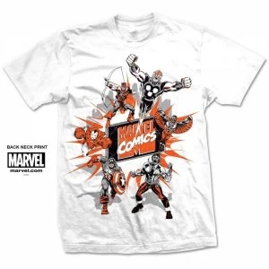Image of Mavel Comics Marvel Montage 2 Mens White T Shirt Large