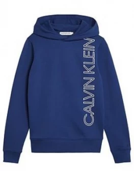 Image of Calvin Klein Jeans Boys Reflective Lines Logo Hoodie - Blue