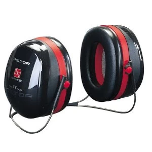 Image of 3M PELTOR Optime III H540B Neckband Ear Defender Headset SNR35 Black Red