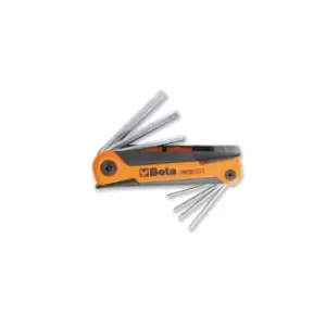 Image of Beta Tools 96 /BGS7 7pc Offset Hexagon Key Set in Holder Chrome-plated 000960367