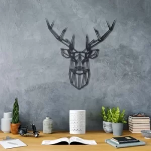 Image of Stag 2 Black Decorative Metal Wall Accessory
