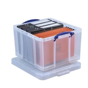 image of Really Useful 42L Plastic Lightweight Robust Stackable Storage Box Clear