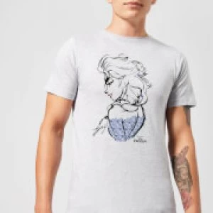Image of Disney Frozen Elsa Sketch Mens T-Shirt - Grey - XL