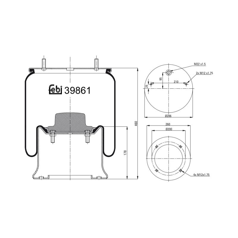 Image of FEBI BILSTEIN 39861 Boot, air suspension Boot,air suspension (324)