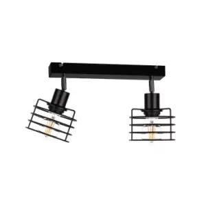 Image of Viva Twin Ceiling Spotlight Black, 50cm, 2x E27