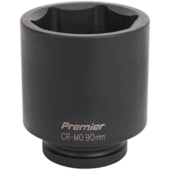 Image of Sealey 1" Drive Deep Hexagon Impact Socket Metric 1" 90mm