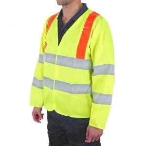 Image of B Seen High Visibility Long Sleeved Jerkin 5XL Saturn YellowRed Ref