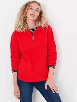 Image of Joules Jeanie Half Zip Fleece - Red, Size 12, Women