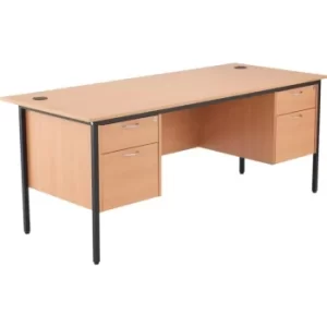 image of Start 18 1786MM Rectangle Desk W/2X 2 Draw Fixed Pedestals-beech