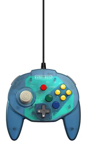 image of Retro-Bit Tribute 64 USB Ocean Blue Controller