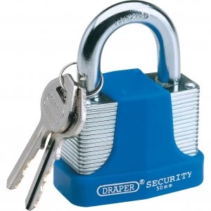 Image of Draper Laminated Steel Padlock 65mm Standard