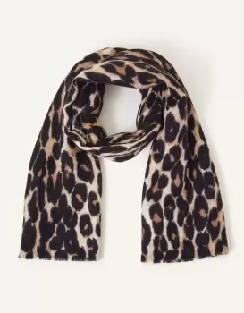 image of Accessorize Leopard Blanket Scarf, Size: 90x180cm