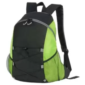 image of Adults Unisex Chester Backpack (One Size) (Black/Lime Green) - Black/Lime Green - Shugon