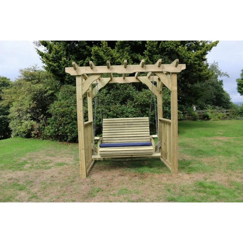 Image of Churnet Valley Garden Furniture Ltd Ophelia Swing Sits 2 - Minimal Assembly Required - Set of Cushions Inc in Brown Brown Unisex