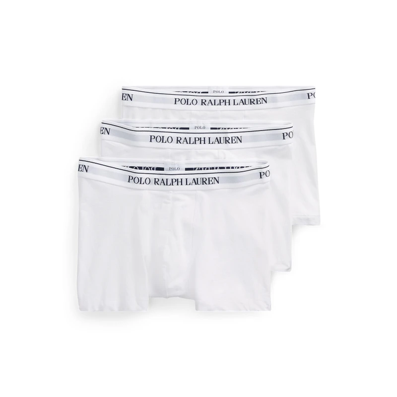 Image of Polo Ralph Lauren Mens 3 Pack Cotton Trunks White male Large