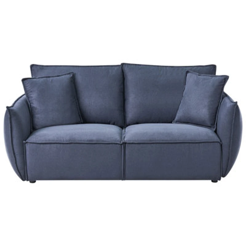 Image of Beliani Sofa 3 Seater Kunes Fabric Dark Blue
