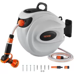 image of 35M Retractable Hose Reel Auto Retract Water Hose Reel 1/2' x 115ft 180°Swivel Wall-Mounted Garden Hose Reel Hose pipe 3-Layer pvc Hose - Vevor