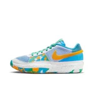 image of Nike Ja 1 Summer Fun Gs, White/Sundial-Cobalt Bliss, Unisex, Shoes grade school, DX2294-100