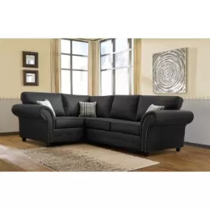 Image of Oakana Luxury Bonded Leather LHF Corner Sofa Black
