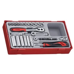 Image of Teng TT1435 4-13mm Socket Set, 35 Piece - 1/4in Drive