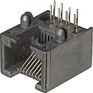 image of ASSMANN WSW A 20040LP Modular Jack 4 RJ10 Socket horizontal mount Black