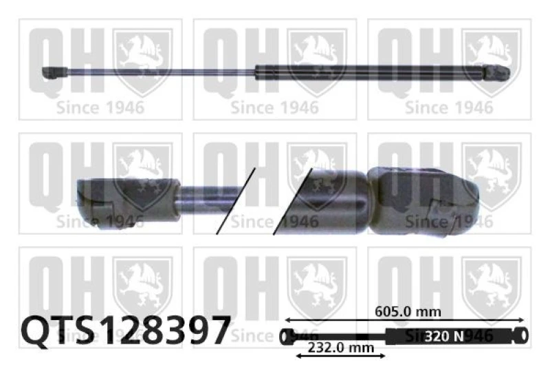 Image of QUINTON HAZELL Tailgate strut QUINTON HAZELL QTS128397