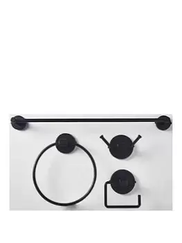 image of Our House 4 Piece Bathroom Fittings Set - Black