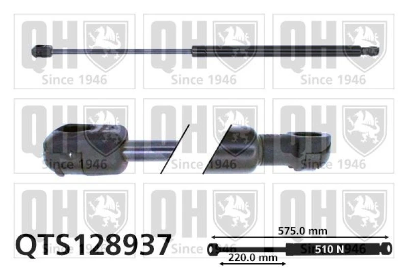 Image of QUINTON HAZELL Tailgate strut QUINTON HAZELL QTS128937