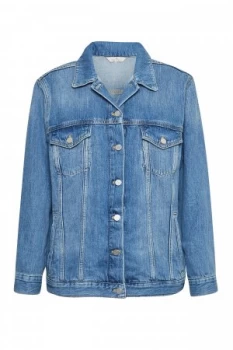 Image of French Connection Slouchy Western Denim Jacket Ice Blue