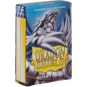 Image of Dragon Shield Matte Silver Japanese Size Card Sleeves - 60 Sleeves