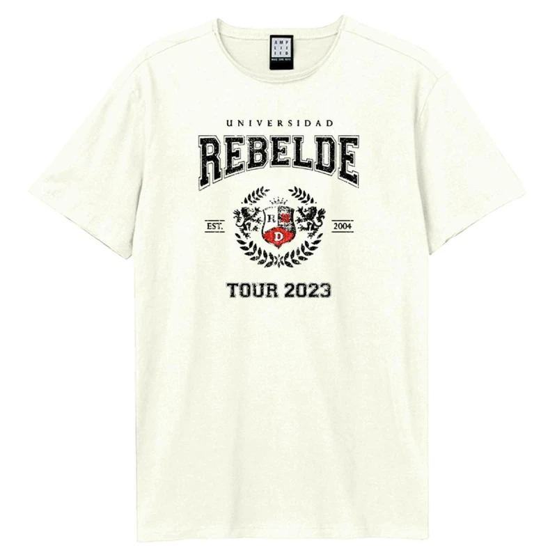 Image of Amplified Amplified Men Universidad RBD T-Shirt in White Size: X-Small White XS Male 5063806628125