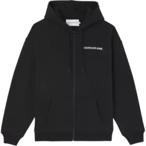 image of Calvin Klein Jeans Back Institutional Hoodie - Black